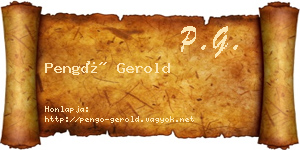 Pengő Gerold névjegykártya